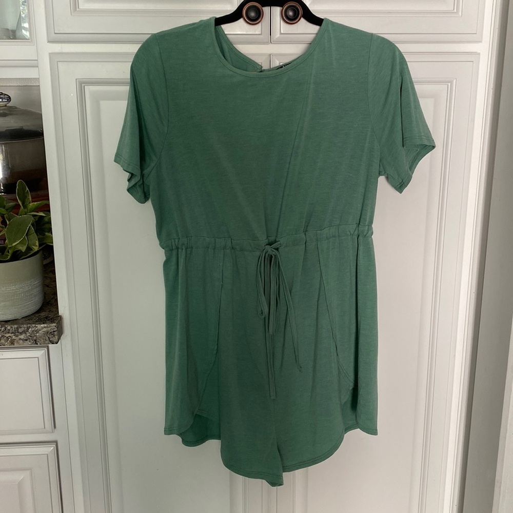 Green Shein maternity romper